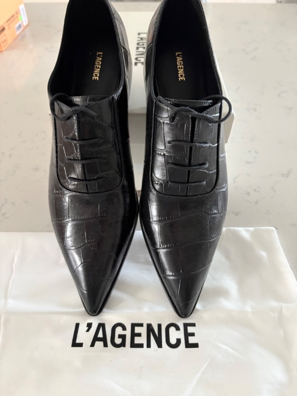 New in Box L'Agence Elise Black Crocs